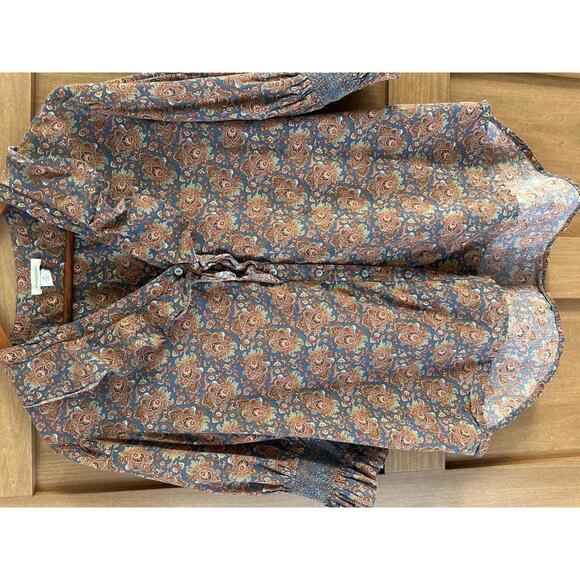 Sundance Jeanie Ruffle Floral Puff Sleeve Top Blouse Women’s size Medium Boho - Picture 11 of 12